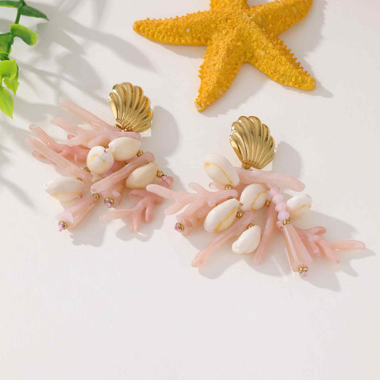 Boucle d'oreille coquillage - L'Armoire d'Ambre