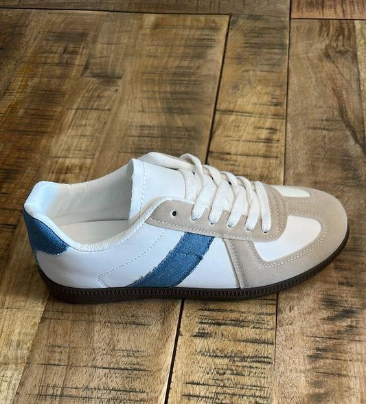 Basket bandes bleues - L'Armoire d'Ambre