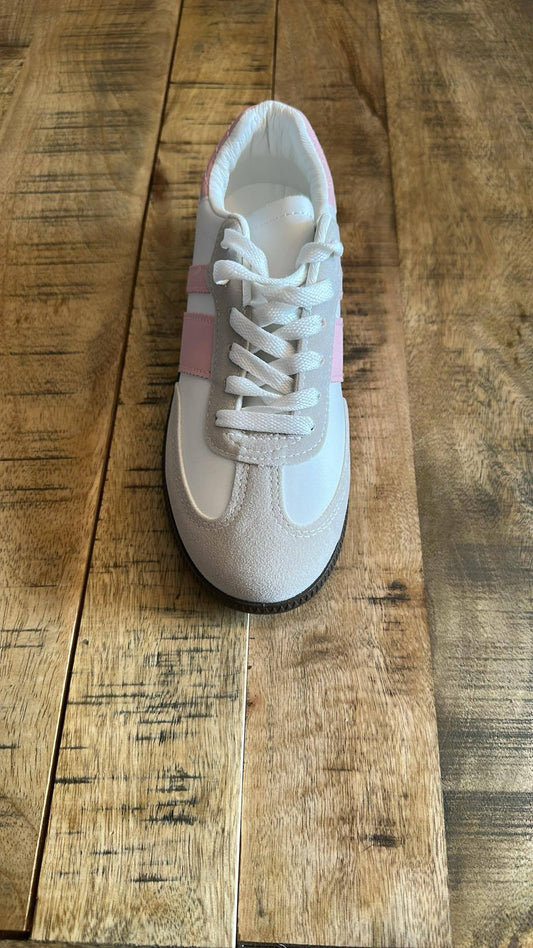 Basket bandes roses - L'Armoire d'Ambre