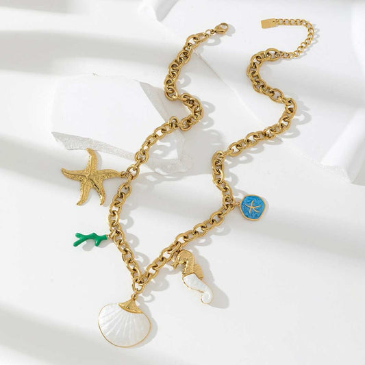 Collier breloque thème de la mer