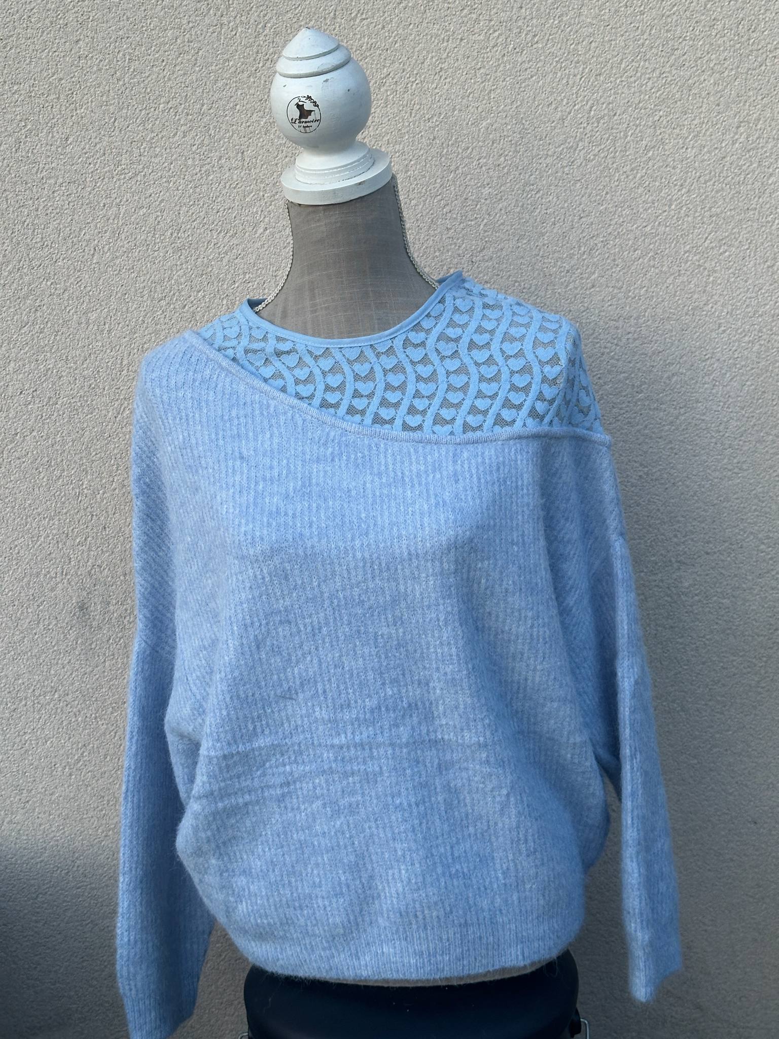 Pull bleu ciel - L'Armoire d'Ambre