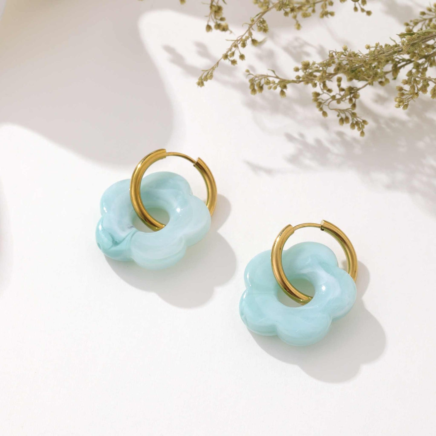 Boucles d'oreilles en acier inoxydable - L'Armoire d'Ambre
