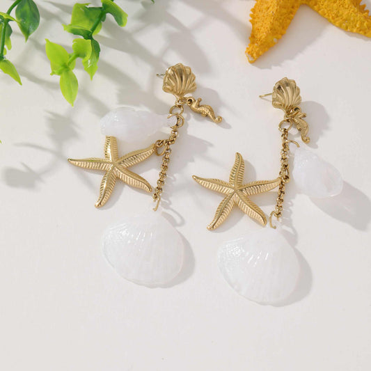 Boucle d'oreille thème de la mer - L'Armoire d'Ambre